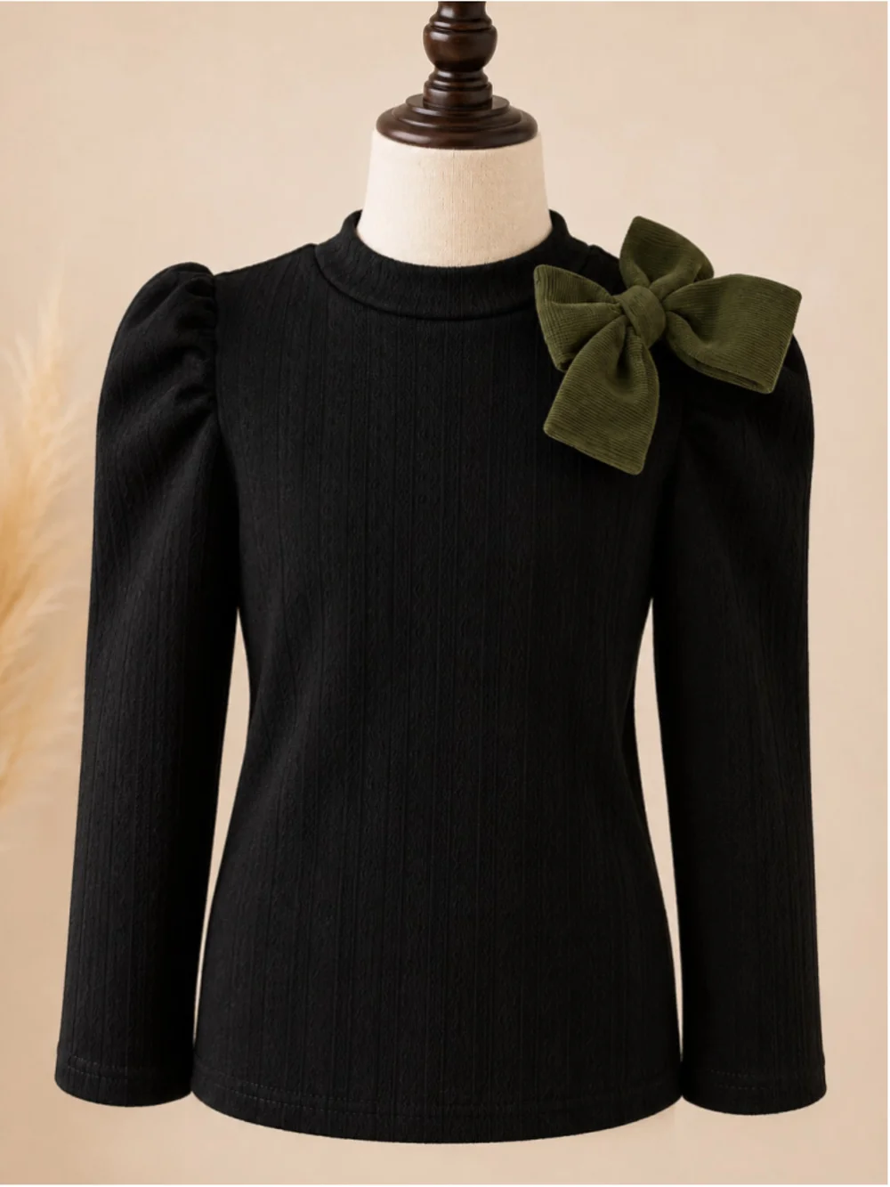 Girl’s Ribbed Knit Bow Sweater & Corduroy Skirt 2-Piece Set – Size 5